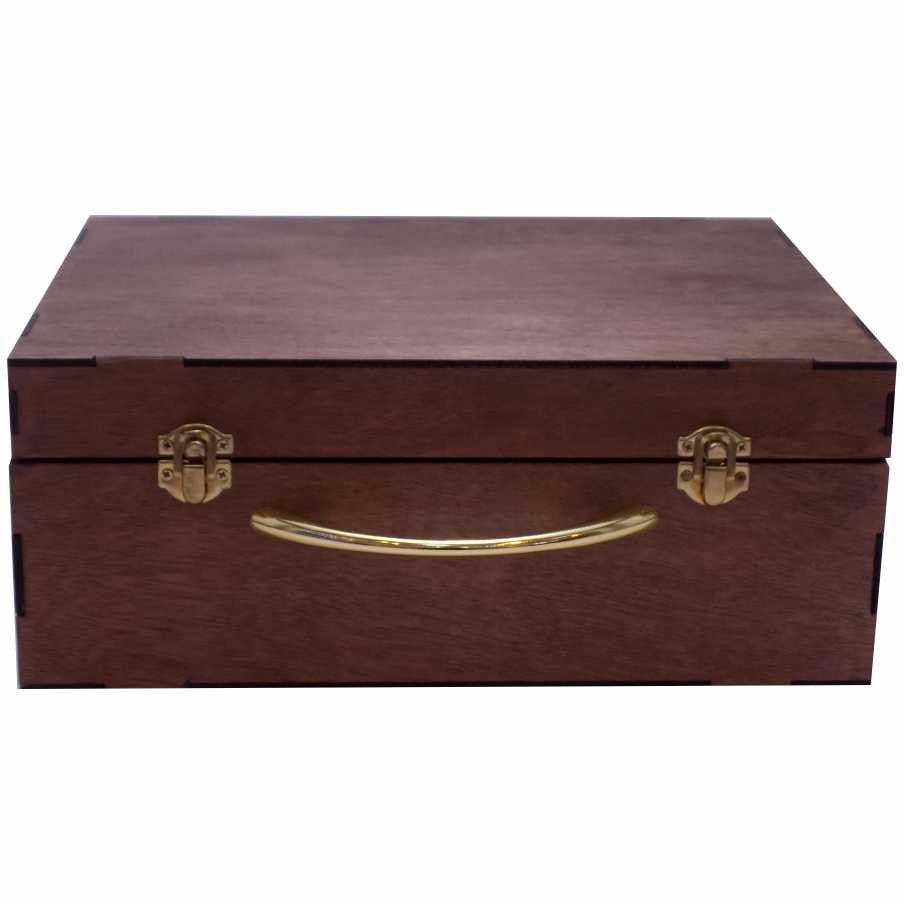 PORTAFOLIO DE MADERA CON HERRAJES DE LATÓN